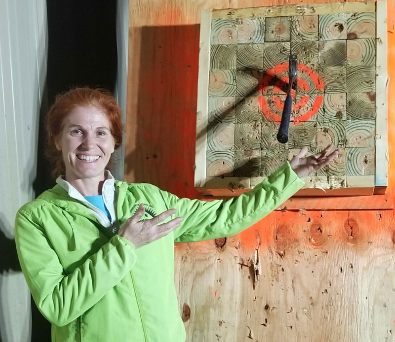 Hammer throwing contest at the Slate Roofing Contractors Association Conference