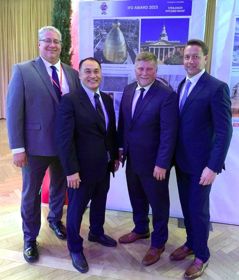 l-r, Lon Gorsch of Renaissance, John Chan and Gary Howes of Durable Slate, Robert Raleigh III of Renaissance.