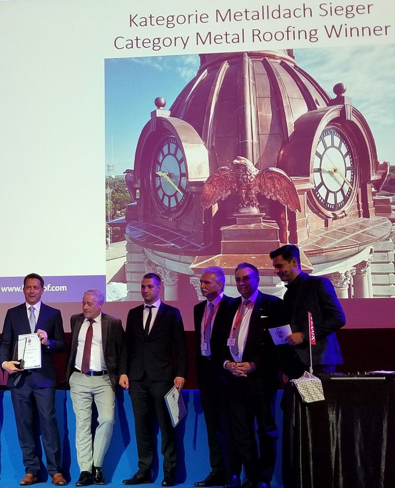 Renaissance Roofing's 1st place winner at the 2023 International Federation for the Roofing Trades Congress and Award Competition in Bolzano, Italy.