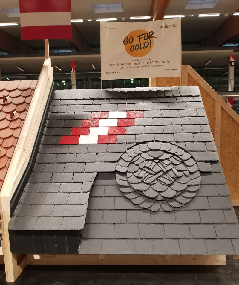 Team Austria is the gold first place steep slope roofing winner at the 2024 IFD in Innsbruck.