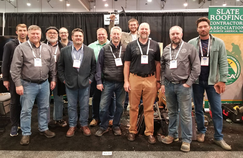 The Slate Roofing Contractors Association of North America had a double booth at the 2024 International Roofing 
Expo in Las Vegas, Nevada!