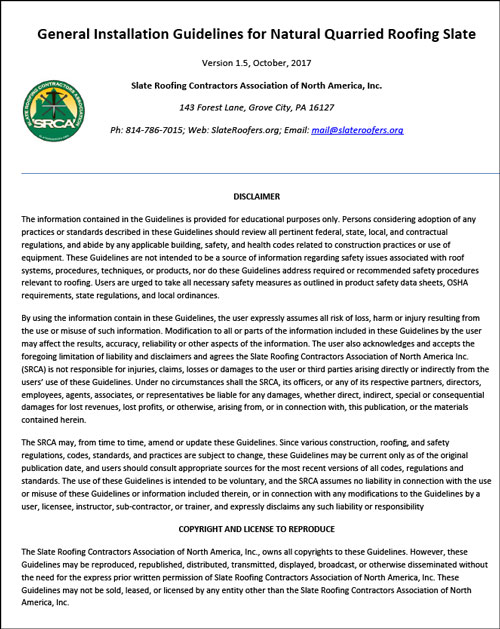 Slate Roof Installation Guidelines