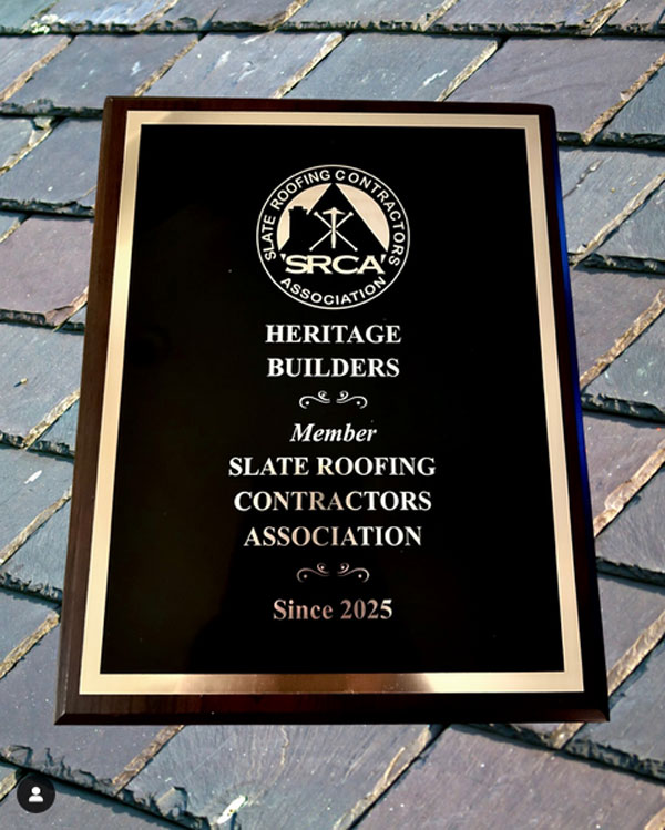 Slate Roofing Contractors Association membership plaque