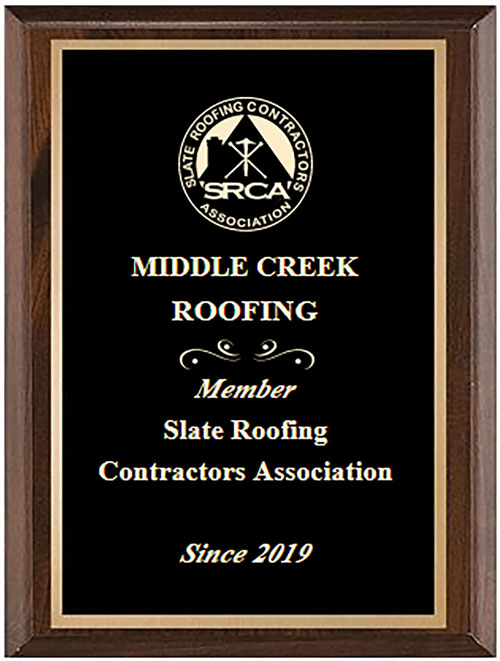 Slate Roofing Contractors Association of North America, Inc. membership plaque