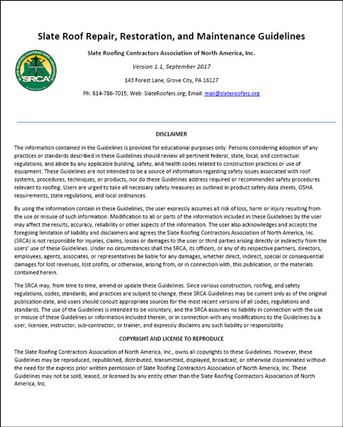 Slate Roof Repair Guidelines